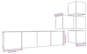 vidaXL Σετ Επίπλων Τηλεόρασης 6 Τεμαχίων Καπνιστή δρυς Επεξ. Ξύλο