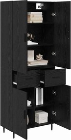 vidaXL Highboard 2 pcs Μαύρη δρυς 69,5 x 34 x 180 εκ.