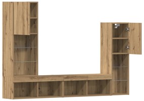 vidaXL Ντουλάπι Τηλεόρασης με LED Φώτα Κομψή Οξυά 40.5x30x102 εκ