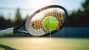 Intra Συλλεκτικό Ξύλινο Παζλ Plywood  4mm - Ρακέτα του τένις και μπάλα στο γήπεδο Σε Ξύλινο Κουτί - Διαστάσεις Puzzle: 10x10 cm – 25 κομμάτια