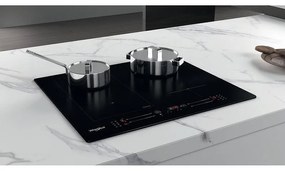 Κεραμική εντοιχισμένη εστία Whirlpool WL S7960 NE, 7200W, 4 ζώνες, 18 επίπεδα, FlexiCook, Χρονόμετρο, Επαγωγή, Μαύρο