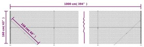 Συρματόπλεγμα Περίφραξης Ασημί 1,6 x 10 μ. με Βάσεις Φλάντζα - Ασήμι