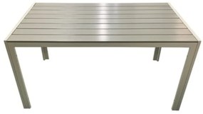 Τραπέζι Κήπου Αλουμινίου Με Συνθετικό Polywood 140x80cm Γκρι 180-4956