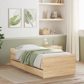 vidaXL Σκελετός Κρεβατιού Sonoma Δρυς Επεξεργασμένο Ξύλο