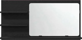vidaXL Ντουλάπι Καθρέφτη Μπάνιου Μαύρο Δρυς 90x11x45 εκ. από Τεχνητό Ξύλο