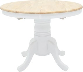 Τραπεζαρία Dallan Lars pakoworld 5τεμ λευκό rubberwood Φ100(+38)x100x75εκ