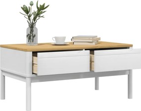 vidaXL Τραπεζάκι Σαλονιού FLORO Λευκό 99x55,5x45 εκ. Μασίφ Πεύκο