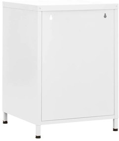 vidaXL Κομοδίνο Λευκό 35 x 35 x 51 εκ. από Ατσάλι
