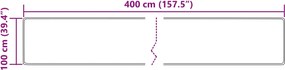 vidaXL Χαλί Runner MARSA Κρεμ 100 x 400 cm Πολυέστερ και PVC