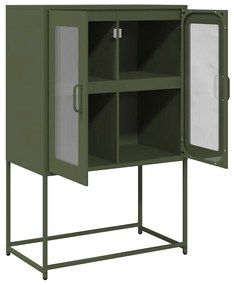 vidaXL Highboard Ελαιοπράσινο 68x39x107 cm Ατσάλι