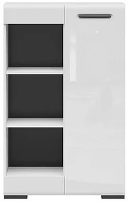 Βιβλιοθήκη Boston CA106, Με πόρτες, Πλαστικοποιημένη μοριοσανίδα, Ο αριθμός των θυρών: 1, 127x80x37cm, 37 kg, Μαύρο, Γυαλιστερό λευκό | Epipla1.gr