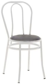 Καρέκλα Βιέννης I 243-000039 40x47x85cm Black-White Μέταλλο,Τεχνόδερμα
