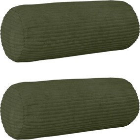 vidaXL Κάλυμμα Μαξιλαριού 2 pcs HEERLEN Πράσινο Ø 15 x 40 εκ