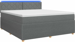 vidaXL Κρεβάτι box spring με στρώμα Σκούρο Γκρι 140 x 200 cm Ύφασμα