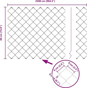 vidaXL Φράχτης αλυσίδας Πράσινο 25 x 0,4 m Ατσάλι