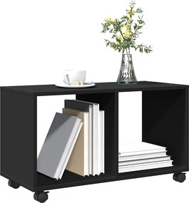vidaXL Ντουλάπι Τροχήλατο Μαύρο 72x33x42,5 εκ. από Επεξ. Ξύλο