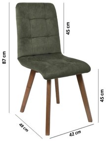Καρέκλα Τραπεζαρίας NEW T-17 Fylliana Λαδί με Grey Oak πόδια 42x48x87εκ. 2αδα 42x48x87 εκ.