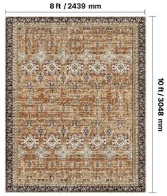 VEVOR Large Area Rug 8 x 10 ft Anti-Skid Indoor Floor Mat Vintage Brown Green
