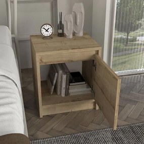 Κομοδίνο Conve Megapap χρώμα sapphire oak 40x35x45εκ.