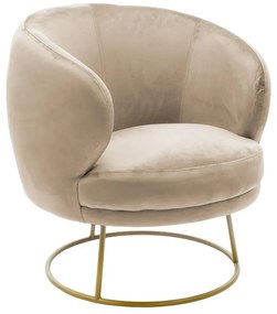 Πολυθρόνα Rony βελούδο μπεζ-χρυσό 78x75x82εκ 78x75x82 εκ.