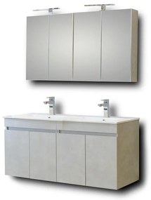 Set Bathroom Furniture OMEGA QUADRO 120 White Gloss 120x46x135 εκ.