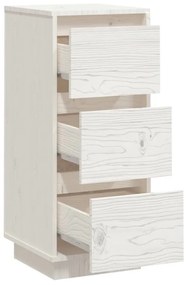 Συρταριέρες 2 τεμ. Λευκές 32x34x75 εκ. από Μασίφ Ξύλο Πεύκου - Λευκό