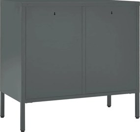 vidaXL Μπουφές Ανθρακί 75 x 35 x 70 εκ. από Ατσάλι και Ψημένο Γυαλί