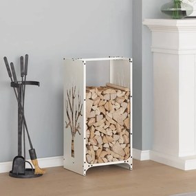 vidaXL Ράφι Καυσόξυλων Λευκό 40x30x80 εκ. Χάλυβας ψυχρής έλασης