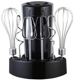 Μίξερ Rosberg R51110KB, 300 W, 5 ταχύτητες + Turbo, υποδοχή αξεσουάρ, Μαύρο/Ασημί