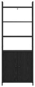 vidaXL Βιβλιοθήκη Μαύρη Οξυά 60 x 24 x 161 εκ Επεξεργασμένο ξύλο