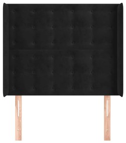 vidaXL Κεφαλάρι με Πτερύγια Μαύρο 103x16x118/128 εκ. Βελούδινο