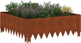 vidaXL Περίγραμμα γκαζόν 60 x 60 x 20 εκ Ατσάλι Σκ rusty