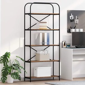 vidaXL Ράφι Βιβλίων 5 επιπέδων 80 x 30 x 183 εκ Επεξεργασμένο ξύλο