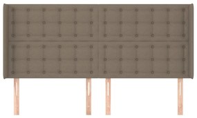 Κεφαλάρι με Πτερύγια Taupe 183x16x118/128 εκ. Υφασμάτινο - Μπεζ-Γκρι