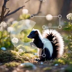 Intra Συλλεκτικό Ξύλινο Παζλ Plywood 4mm - Μαύρο και άσπρο ριγέ Skunk in Woods Σε Ξύλινο Κουτί - Διαστάσεις: 10x10 cm – 25 κομμάτια