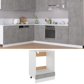 vidaXL Ντουλάπι για Φούρνο Lyon Γκρι Σκυροδέματος 60x46x81,5 εκ