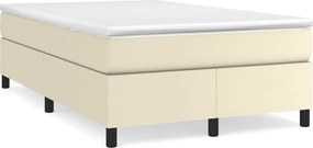 vidaXL Κρεβάτι Boxspring με Στρώμα Κρεμ 120x200εκ. από Συνθετικό Δέρμα