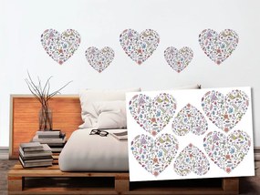 Διακοσμητικά αυτοκόλλητα τοίχου λαϊκές καρδιές - 50x70