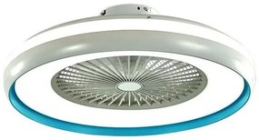 Ανεμιστήρας Οροφής-Φωτιστικό LED 45W 3000lm με 7 Πτερύγια AC Μοτέρ CCT 3σε1 και RF Τηλεχειρισμό Γκρι-Μπλε 217934 VTAC-217934-Γκρ 217934
