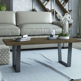 Τραπεζάκι Σαλονιού Νο.112 Industrial Ikaros 120x60x38 Wallnut Μελαμίνη