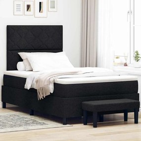 vidaXL Κρεβάτι με ελατήρια με στρώμα Μαύρο 120 x 200 cm ύφασμα