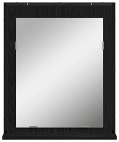 vidaXL Καθρέφτης μπάνιου  Μαύρο Δρυς 50x12x60 εκ. Επεξεργασμένο ξύλο
