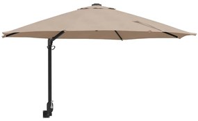vidaXL Ομπρέλα Κήπου Ταμπά και Μαύρο 248 x 248 x 148 εκ