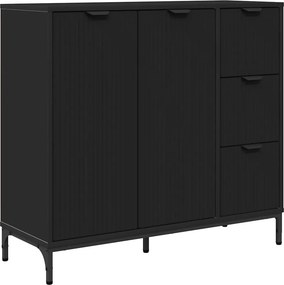 vidaXL Πλαϊνό γραφείο Μαύρο 89,5 x 33 x 82 εκ. Επεξεργασμένο ξύλο