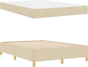 vidaXL Σκελετός Κρεβατιού με στρώμα Κρεμ 140 x 200 cm ύφασμα