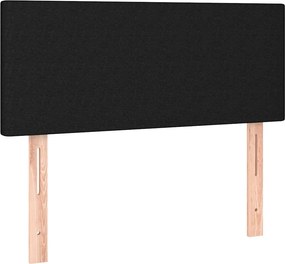 vidaXL Κρεβάτι Boxspring με Στρώμα &amp; LED Μαύρο 100x200 εκ. Υφασμάτινο
