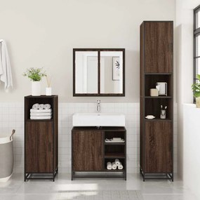 vidaXL ντουλάπι νιπτήρα μπάνιου καφέ δρυς 65x33x60 cm