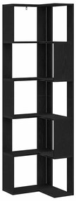 vidaXL Γωνιακή Βιβλιοθήκη Μαύρη δρυς 50 x 50 x 179 εκ.