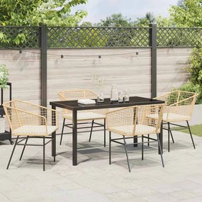 vidaXL Σέτ φαγητού για κήπο 5 pcs Καφέ συνθετικό ρατάν