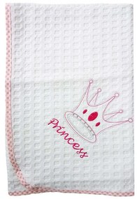 Κουβέρτα Πικέ Βρεφική Princess 33 Λευκό-Ροζ DimCol Cradle 100x160cm 100% Βαμβάκι